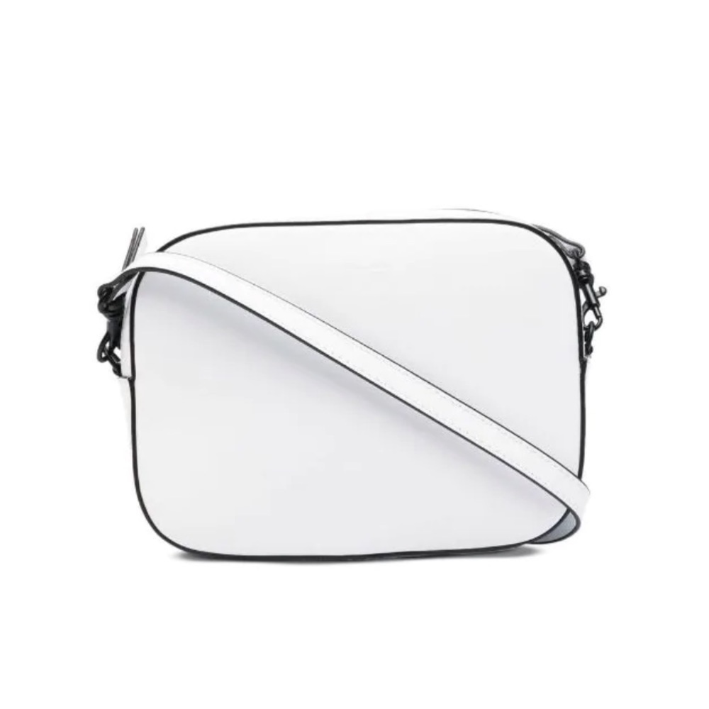 Nina Ricci logo-debossed leather camera bag in white